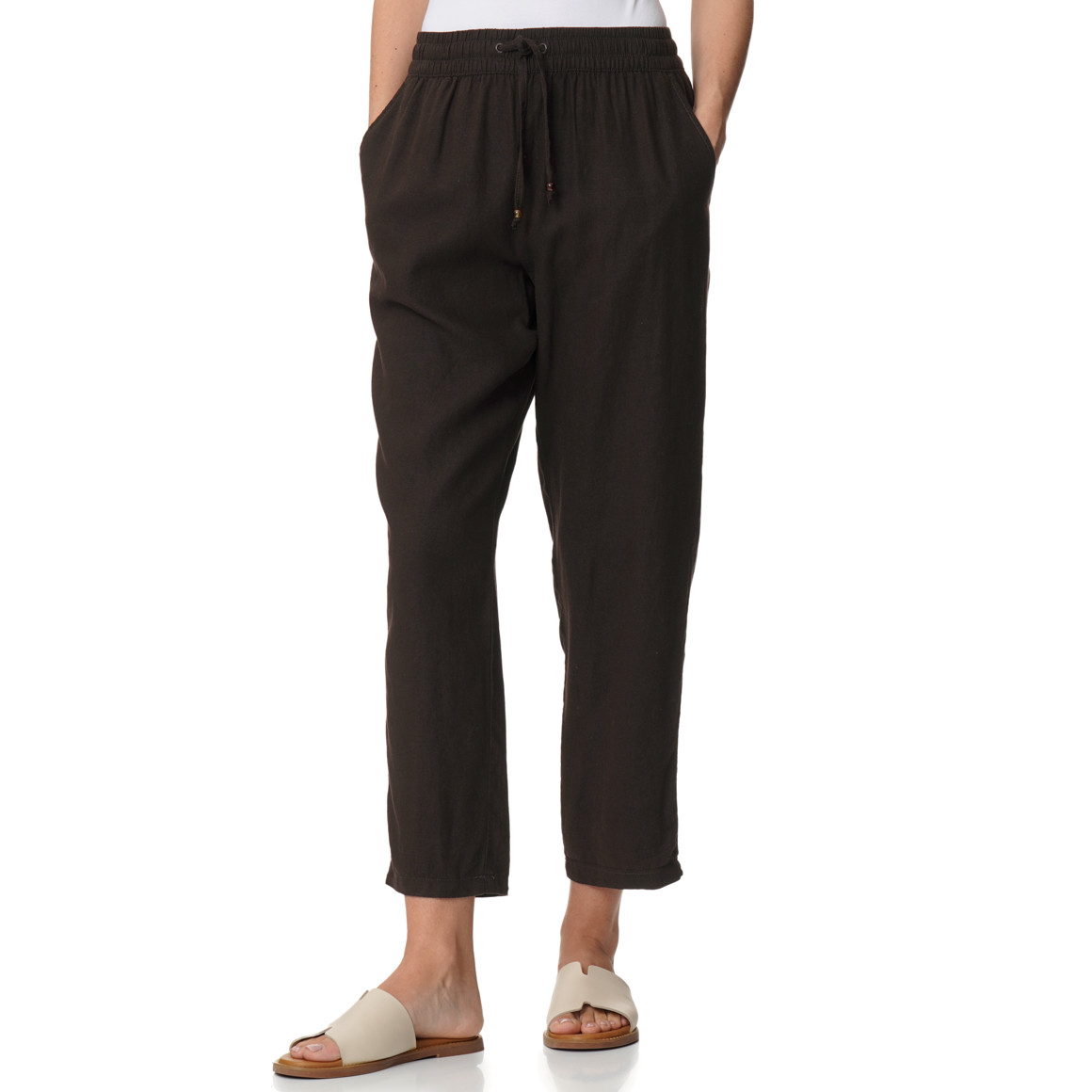 Damen Leinen-Hose mit Tunnelzug