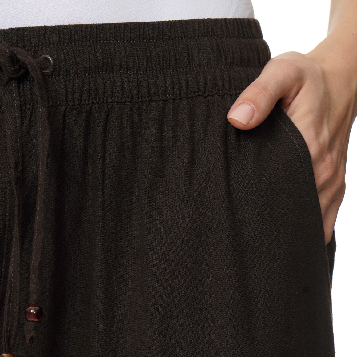 Damen Leinen-Hose mit Tunnelzug