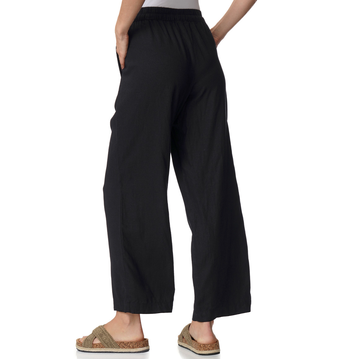 Damen Leinen-Hose mit Tunnelzug
