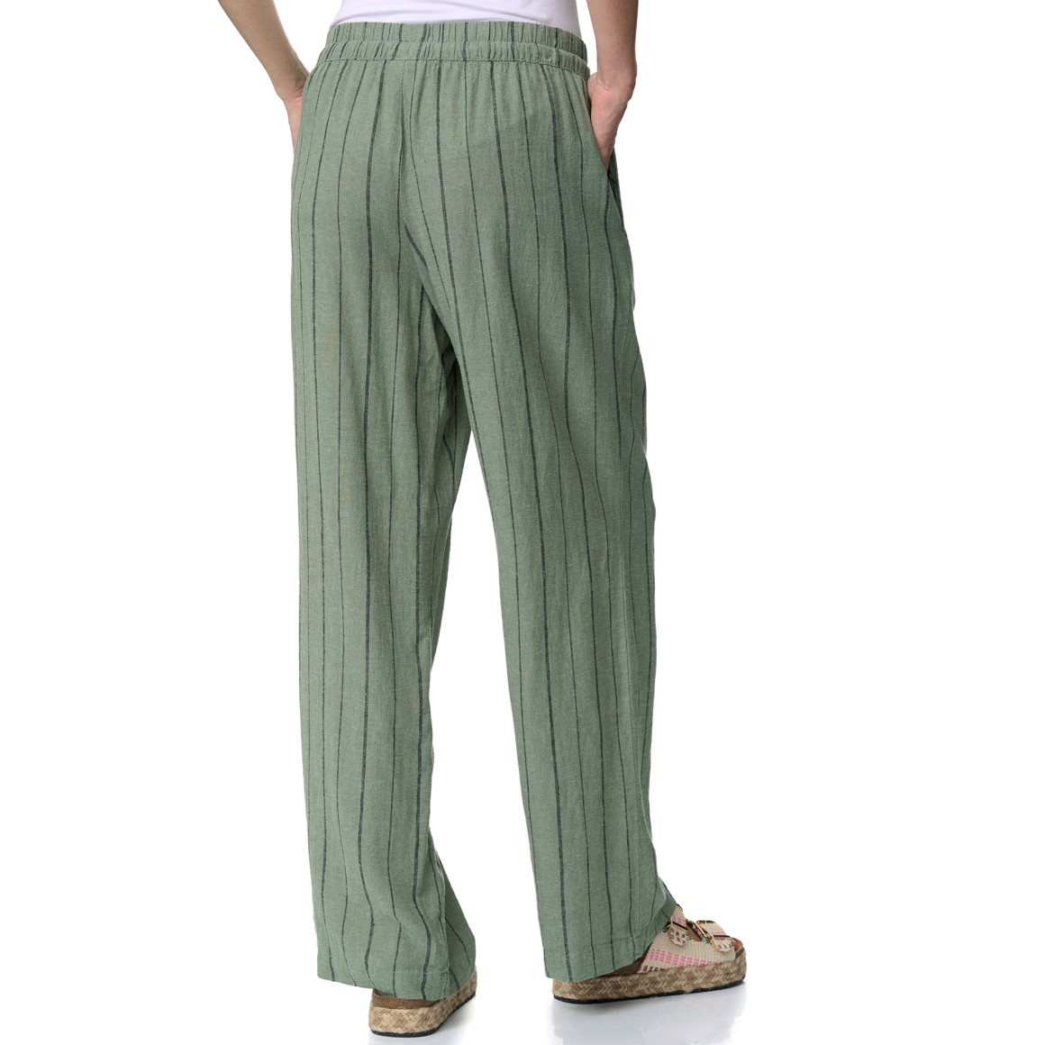 Damen Leinen-Hose mit Tunnelzug