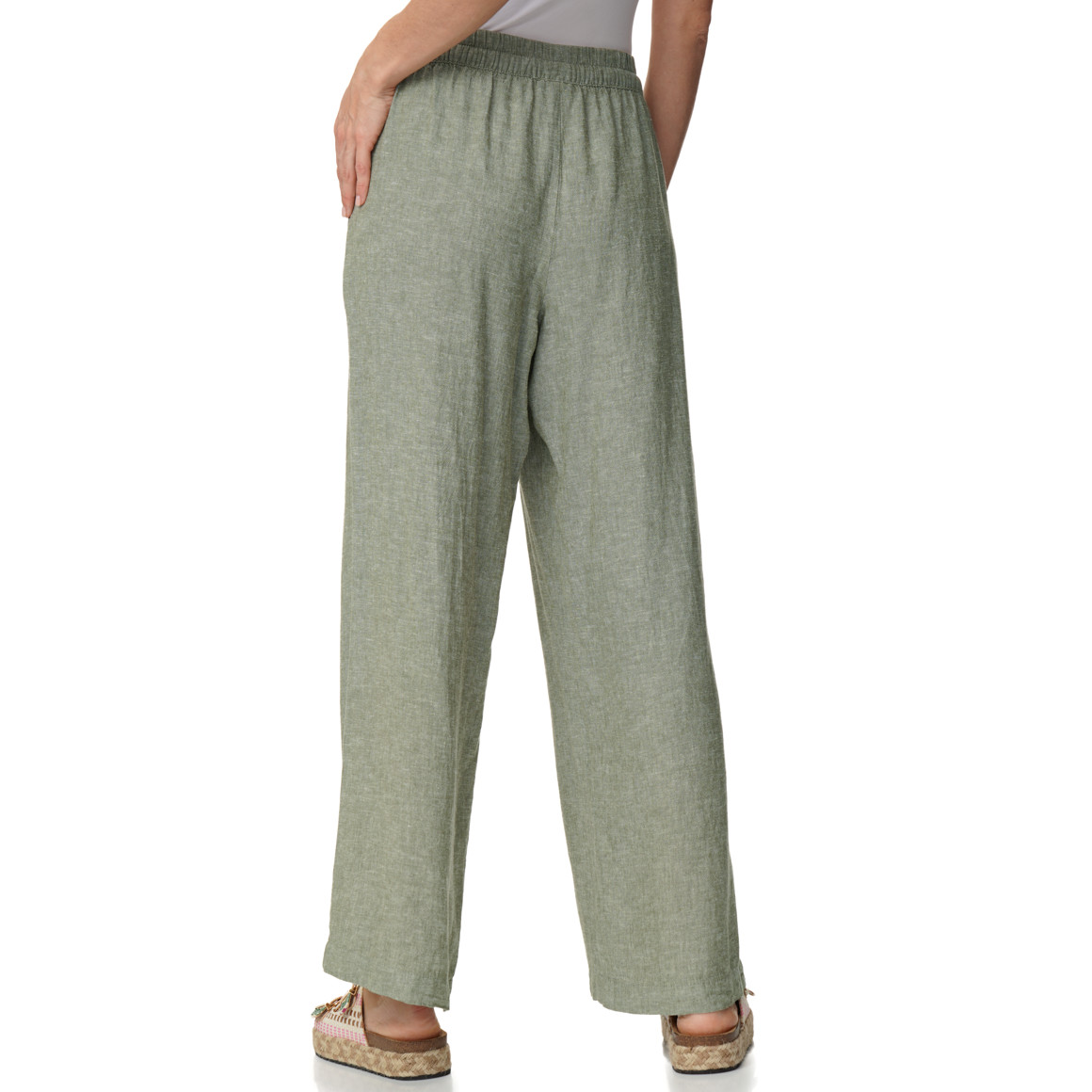 Damen Leinen-Hose mit Tunnelzug