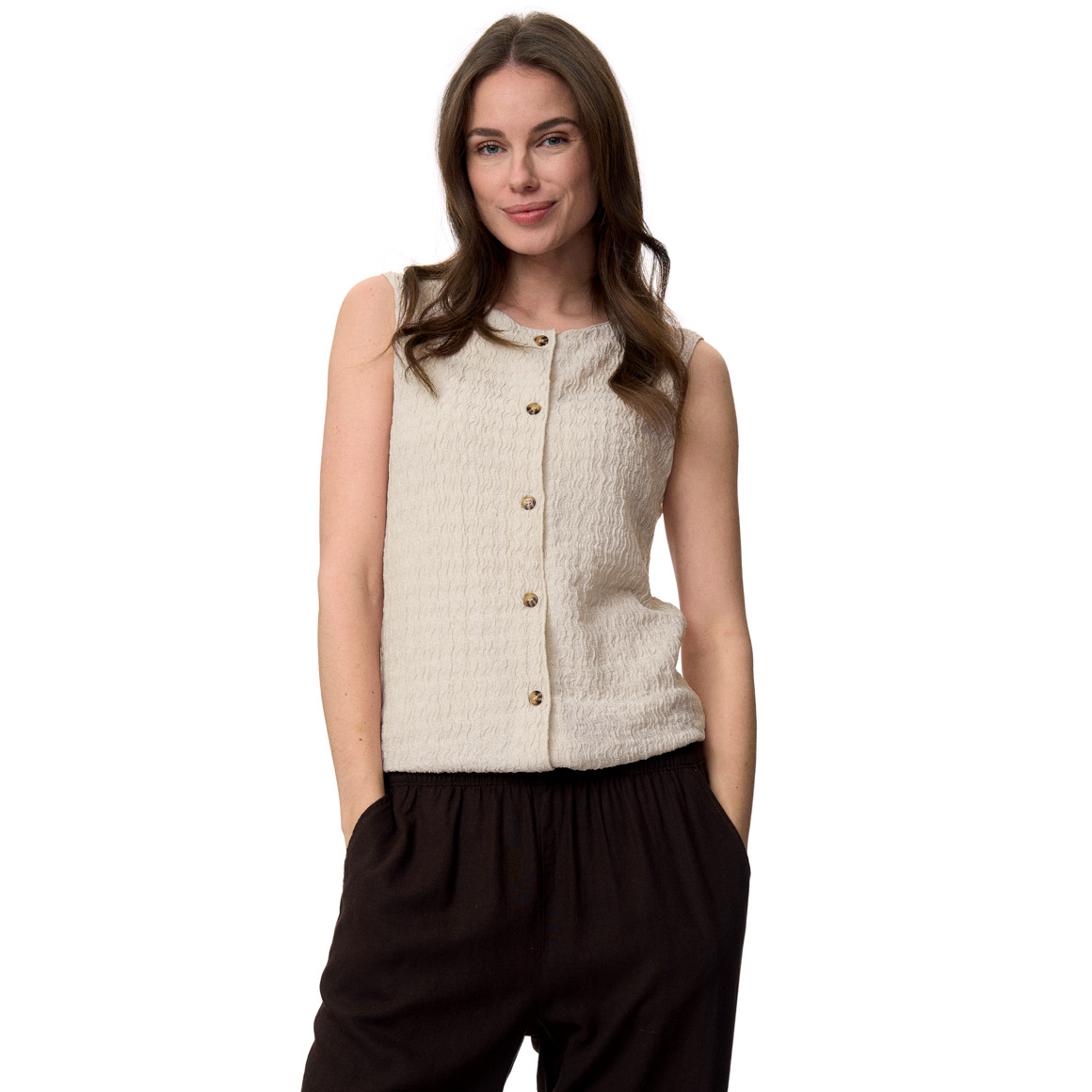 Damen Top mit Knopfleiste