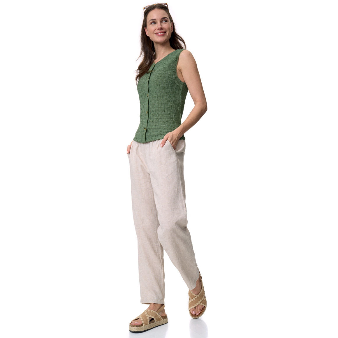 Damen Top mit Knopfleiste