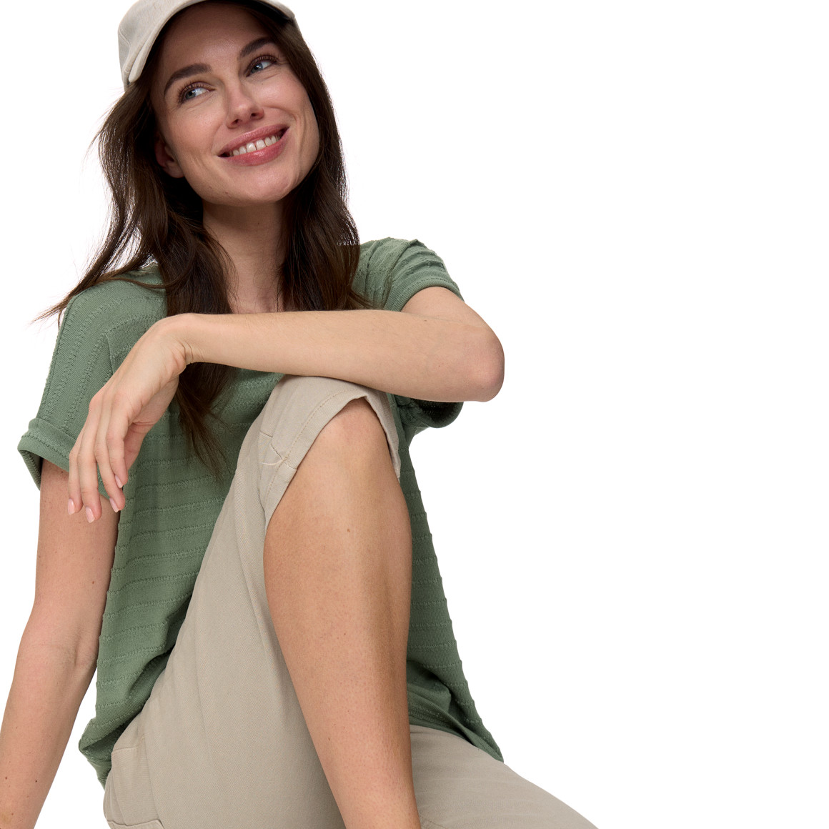 Damen T-Shirt aus strukturiertem Material