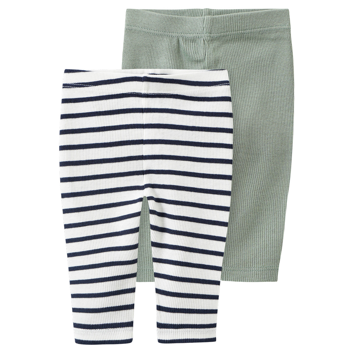 2 Newborn Leggings mit Rippstruktur