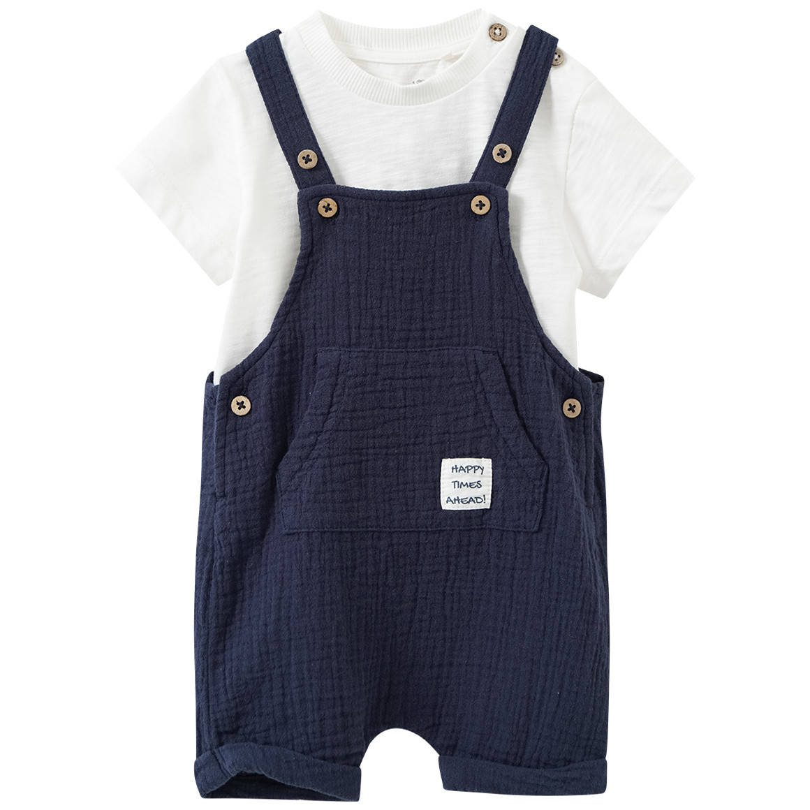 Newborn Set mit Latzshorts und T-Shirt