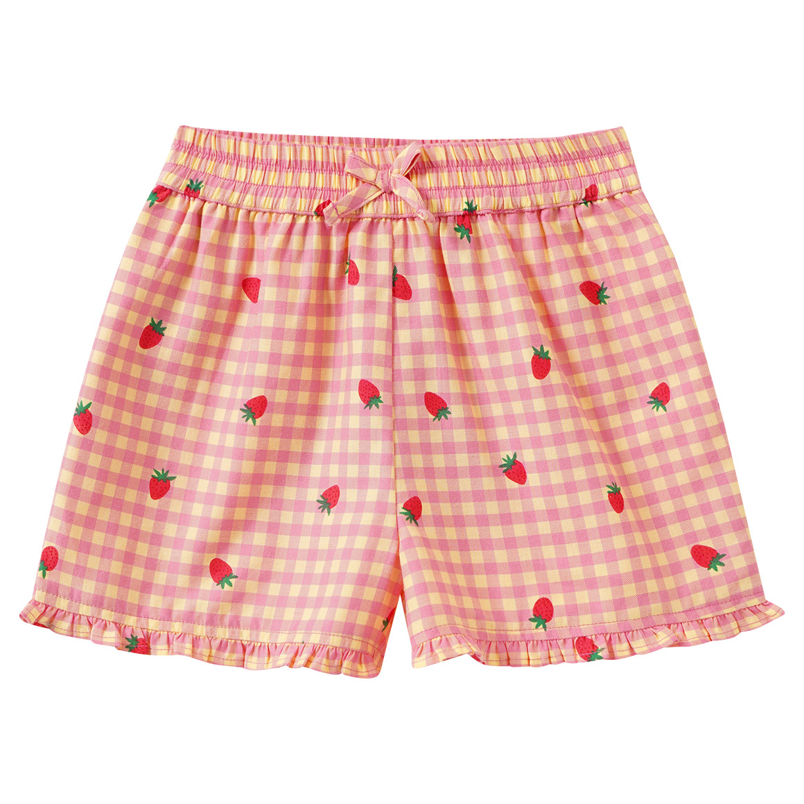 Mädchen Shorts mit Erdbeer-Print
