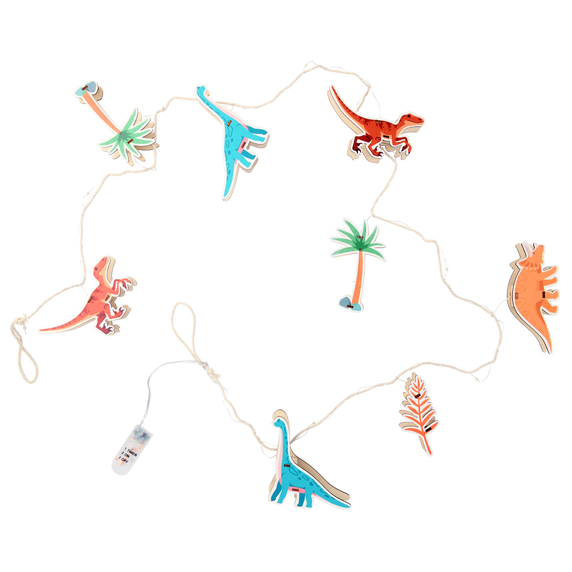 LED-Lichterkette mit Dino-Motiven