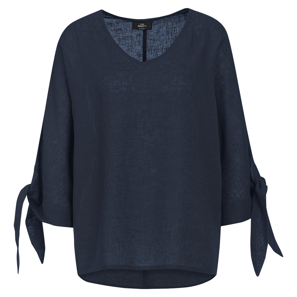 Damen Leinen-Tunika mit Bindebändern