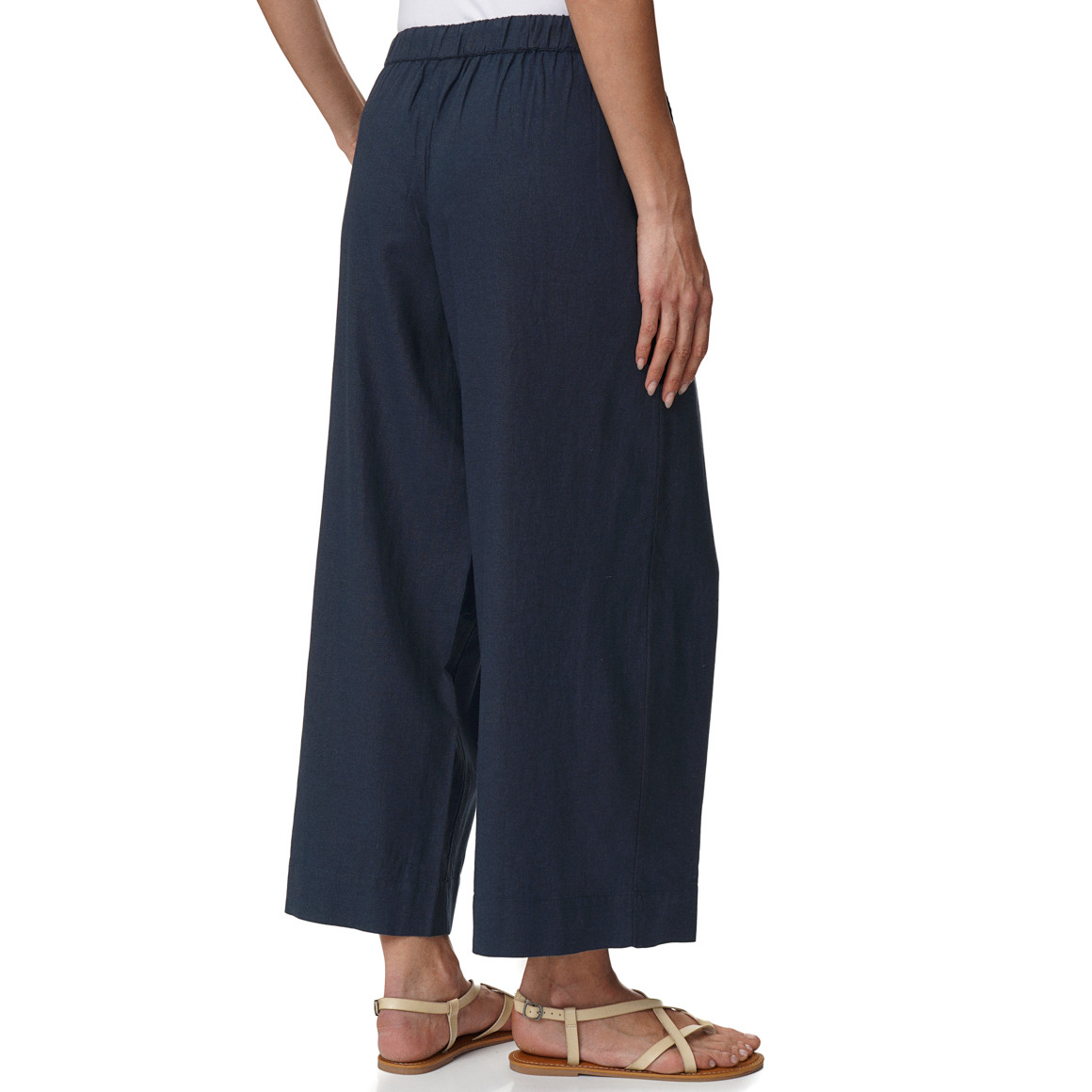 Damen Leinen-Hose mit Elastikbund