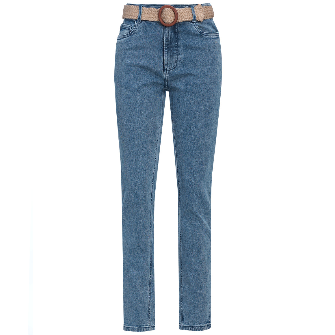 Dames mom-jeans met strikceintuur