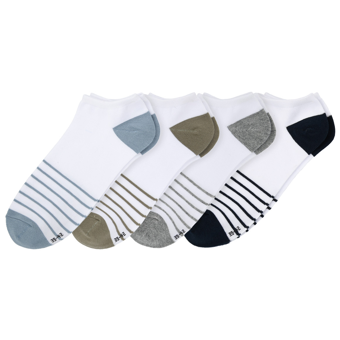 4 Paar Herren Sneaker-Socken mit Streifen