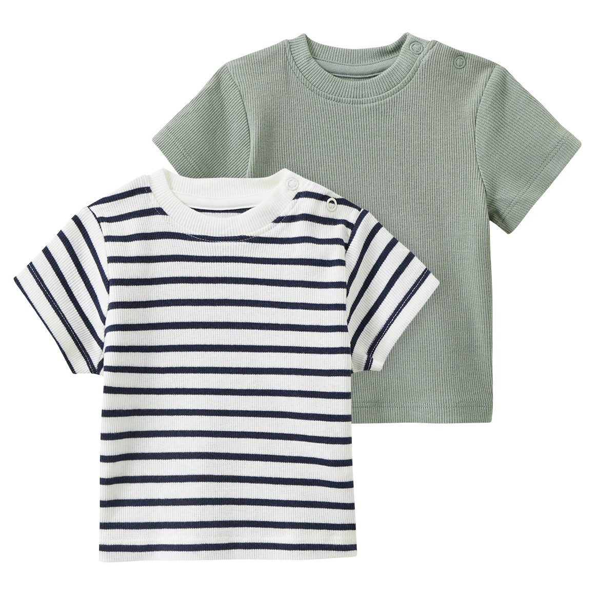 2 Newborn T-Shirts mit Rippstruktur