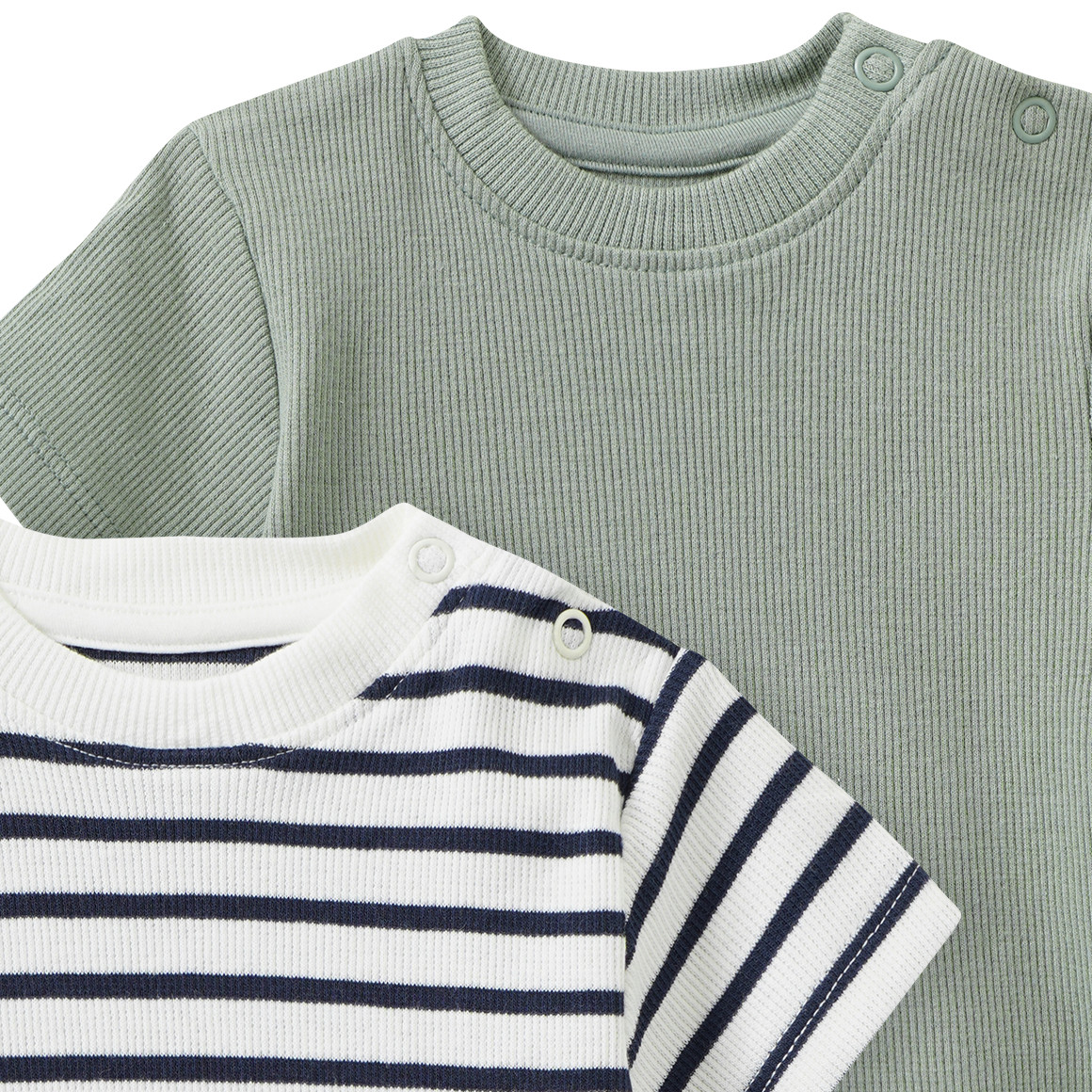 2 Newborn T-Shirts mit Rippstruktur