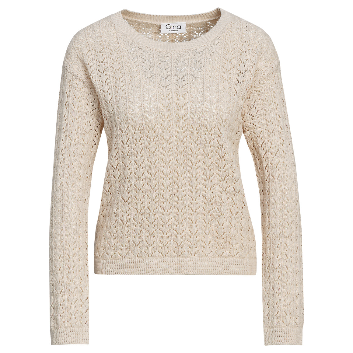 Gebreide damestrui met ajourpatroon