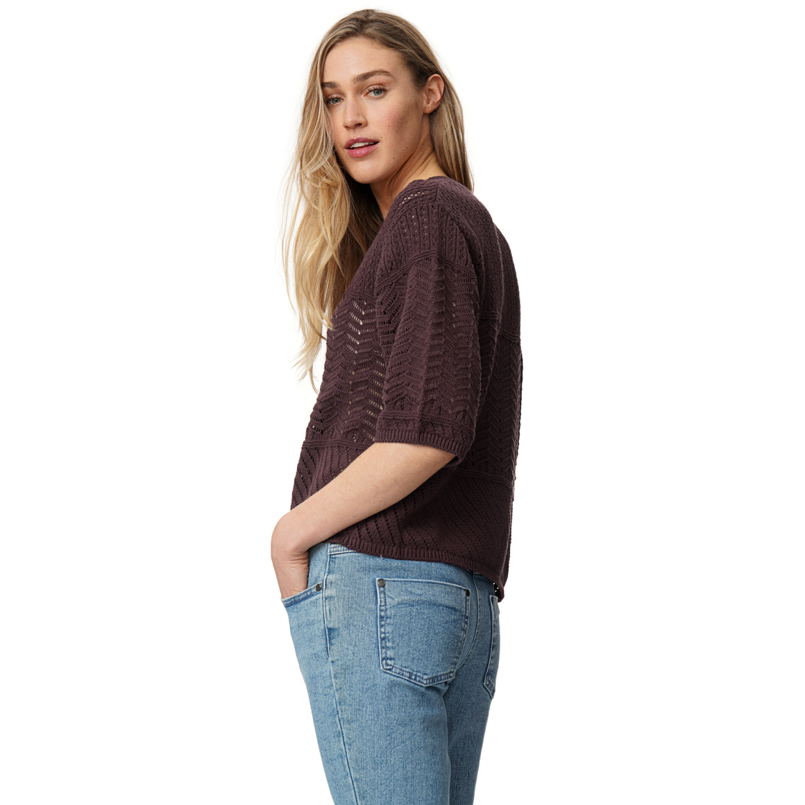 Damen Strickjacke mit Ajours-Muster