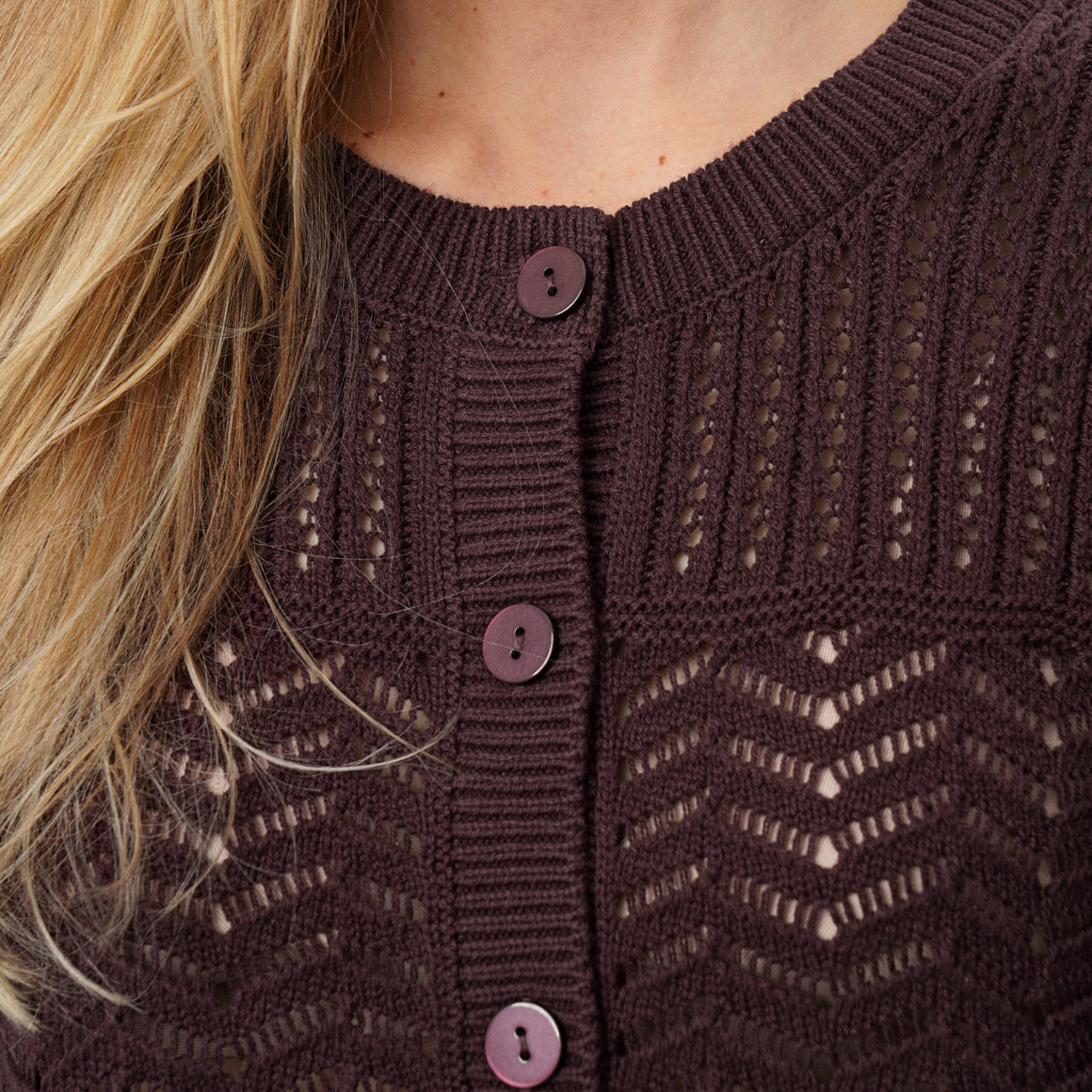 Damen Strickjacke mit Ajours-Muster
