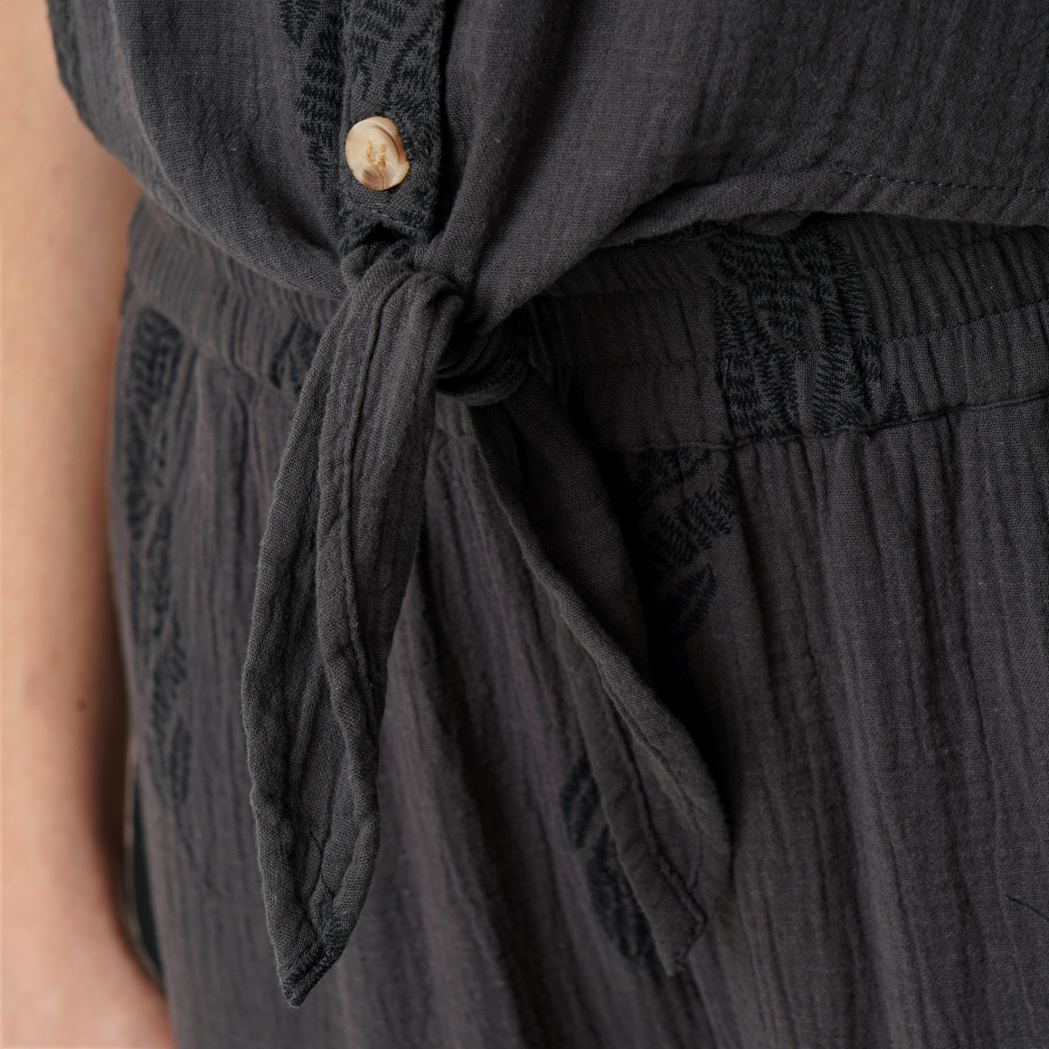 Damen Musselin-Bluse mit Allover-Muster