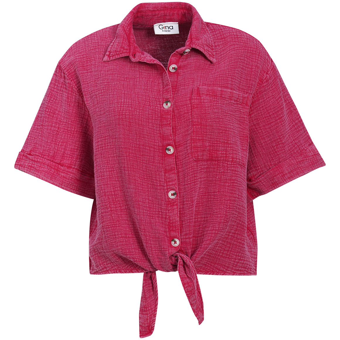 Mousseline damesblouse met borstzak