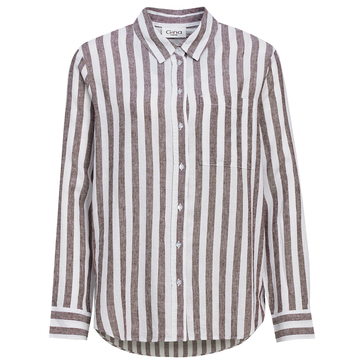 Damen Leinen-Bluse mit Streifen