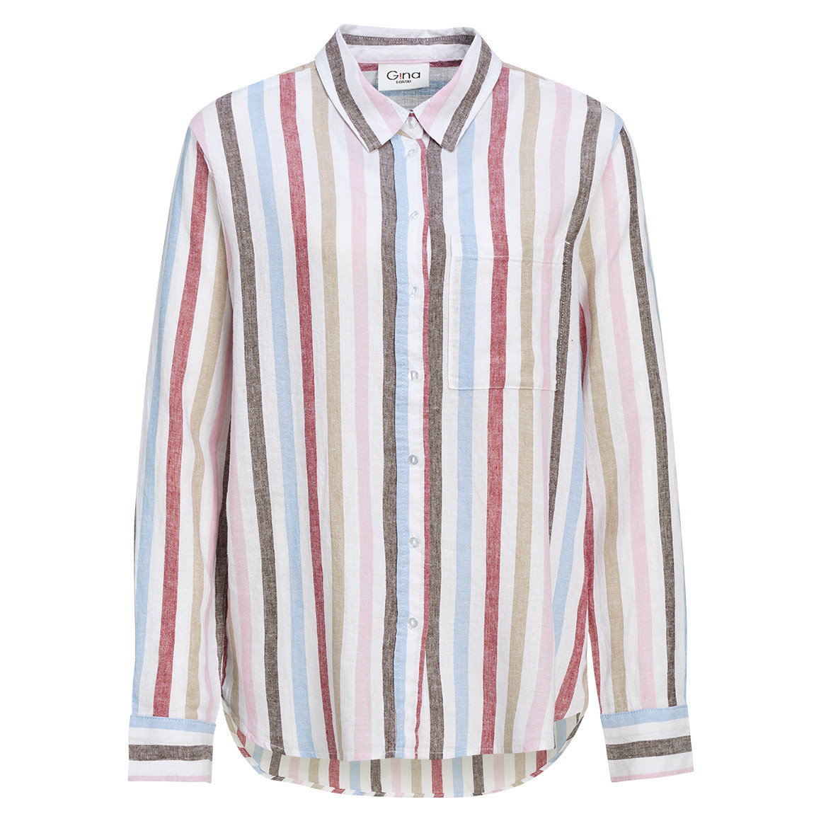 Damen Leinen-Bluse mit Streifen