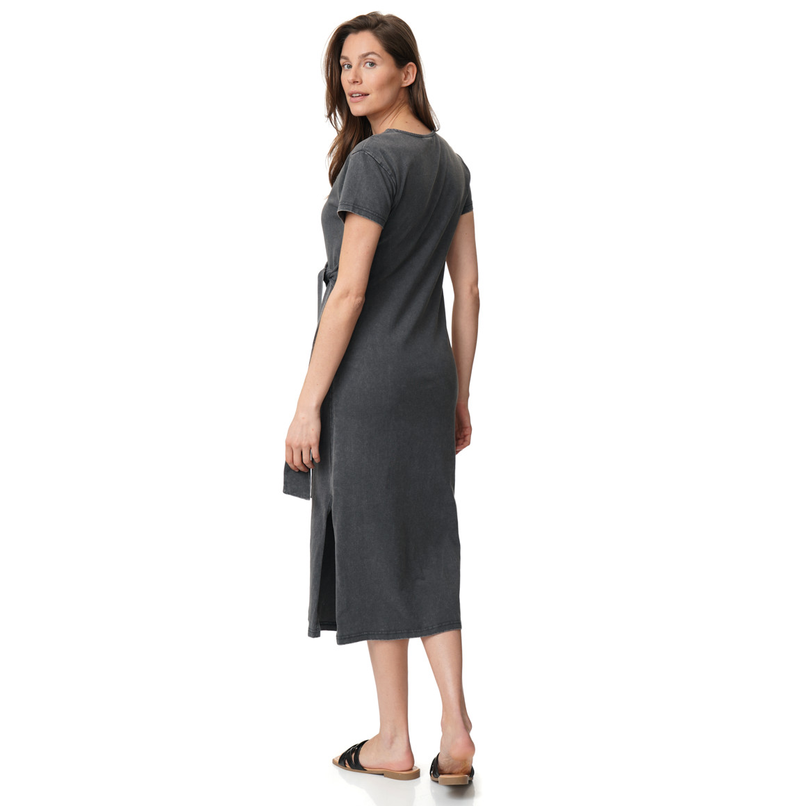 Damen Midi-Kleid mit Knoten-Detail