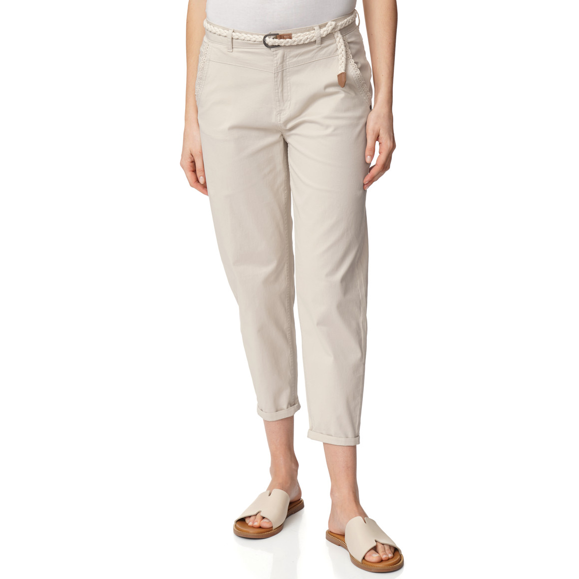 Damen Hose mit Zopf-Gürtel