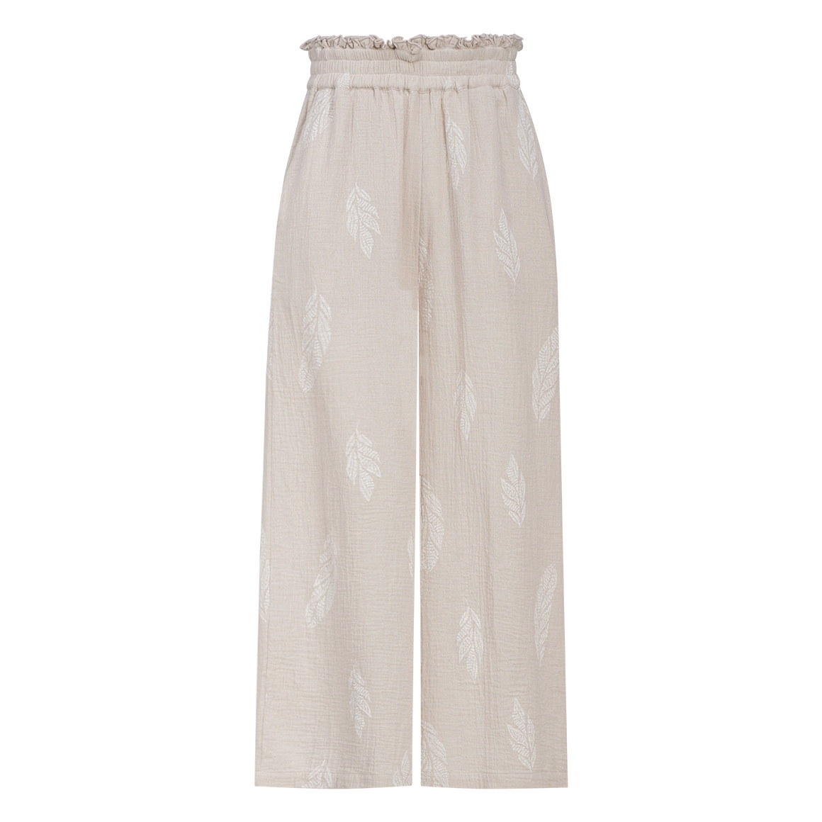 Damen Musselin-Hose mit gerüschtem Bund