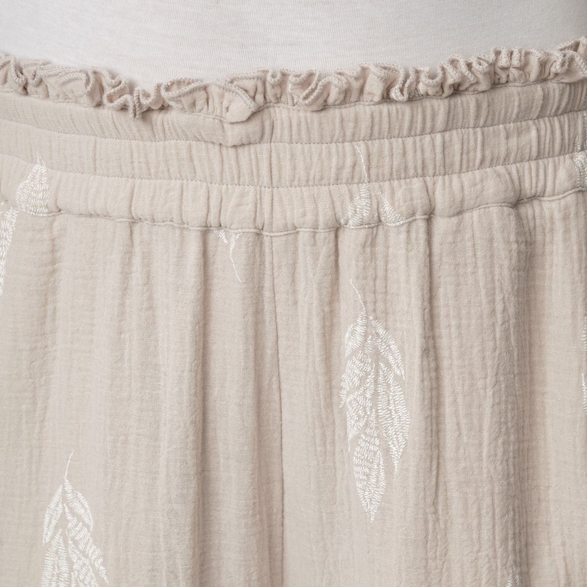 Damen Musselin-Hose mit gerüschtem Bund