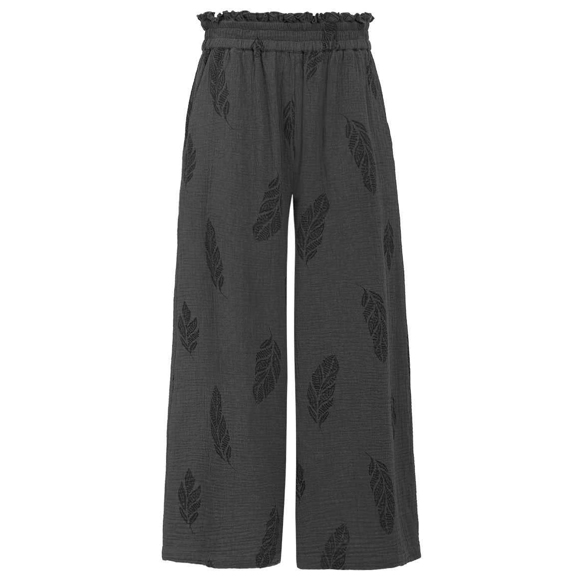 Damen Musselin-Hose mit gerüschtem Bund