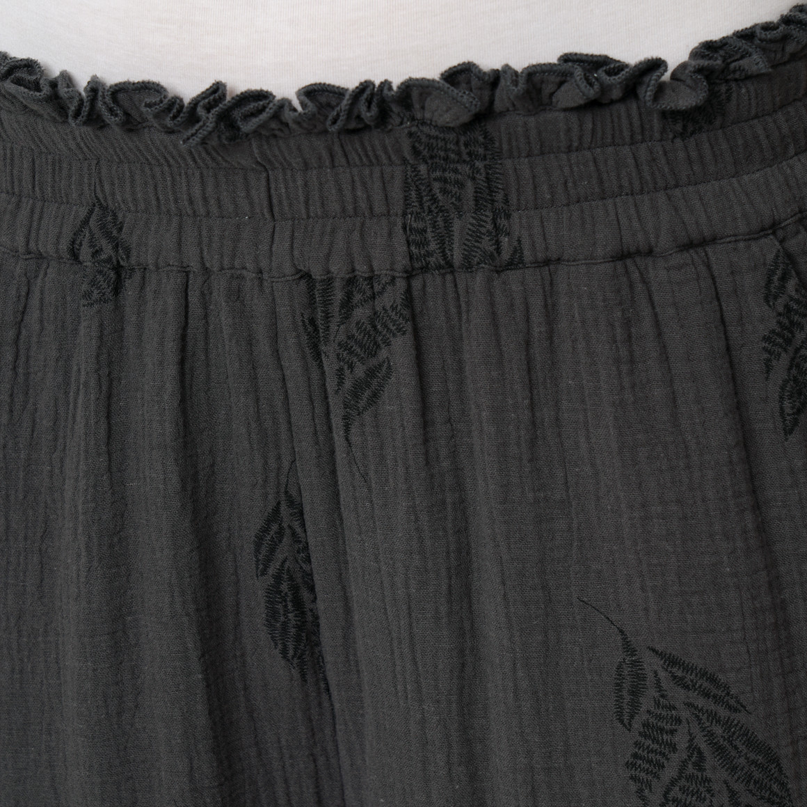 Damen Musselin-Hose mit gerüschtem Bund