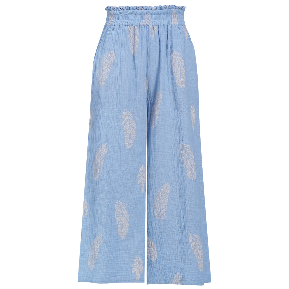 Damen Musselin-Hose mit gerüschtem Bund