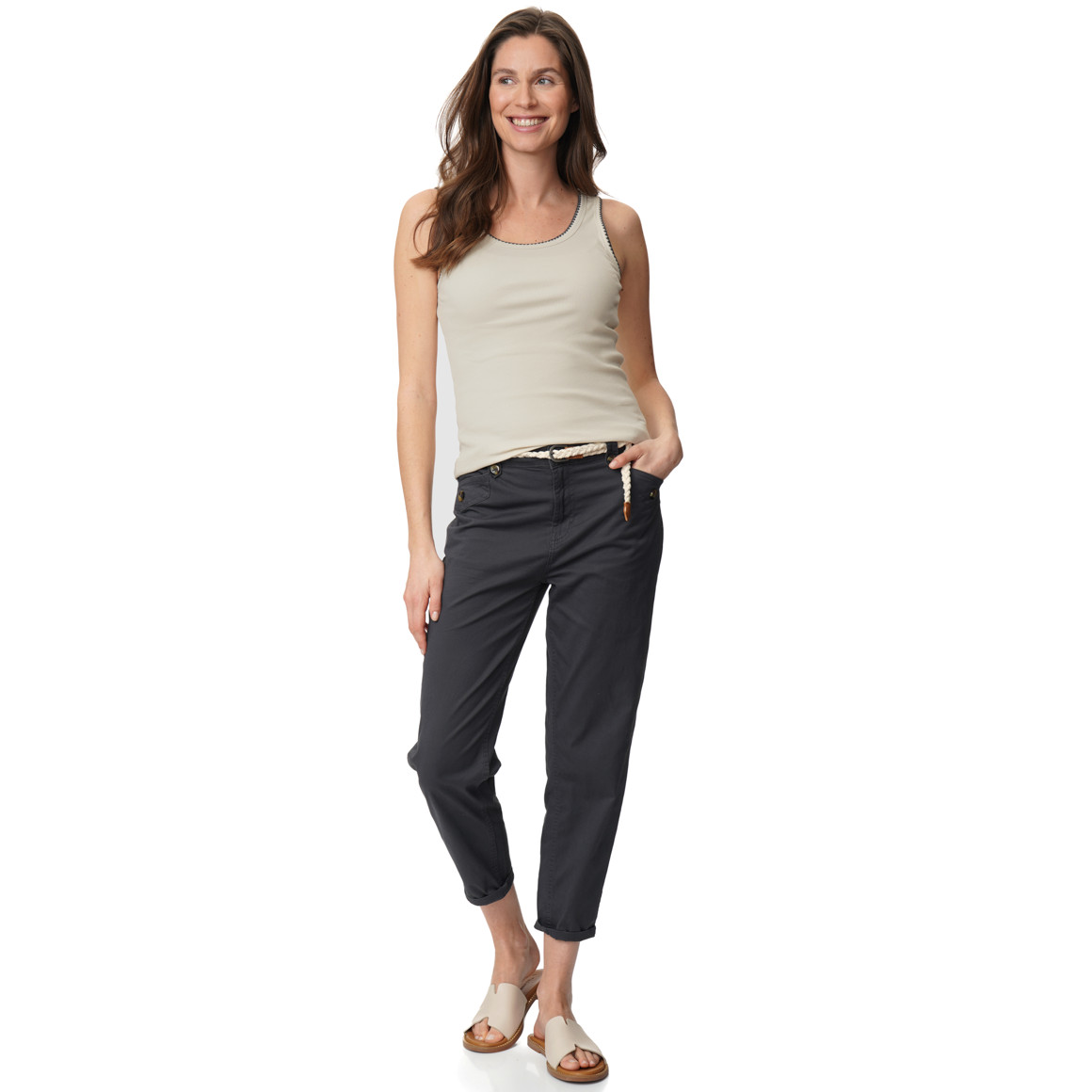 Damen Top mit Rippstruktur