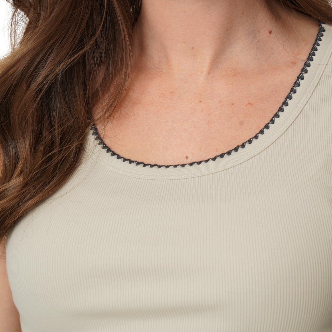 Damen Top mit Rippstruktur