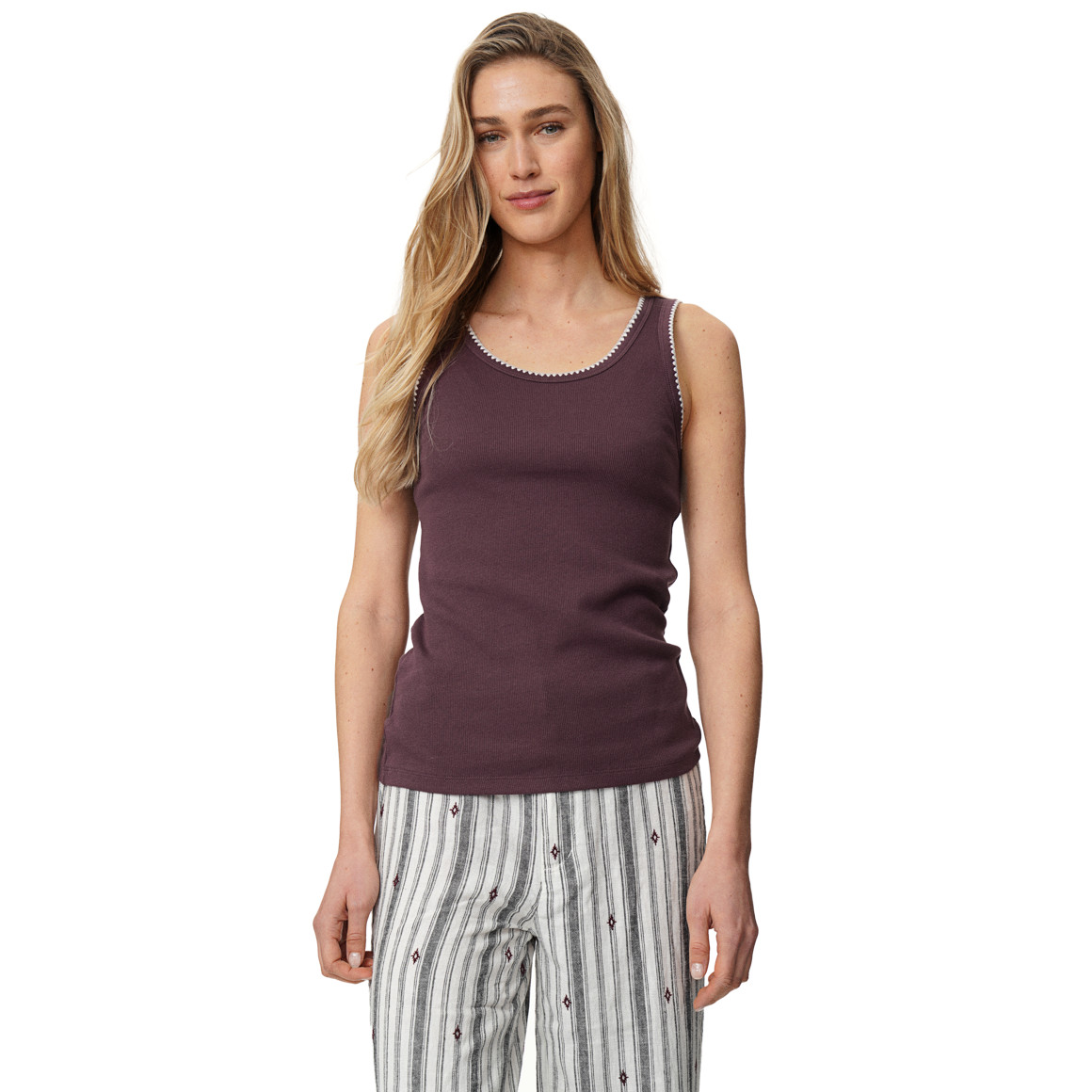 Damen Top mit Rippstruktur