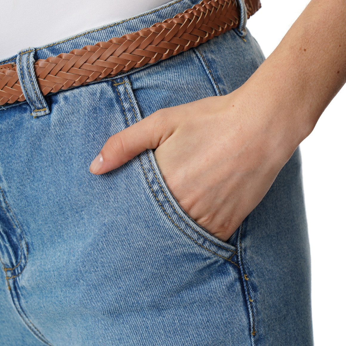 Damen Hose mit Zopf-Gürtel