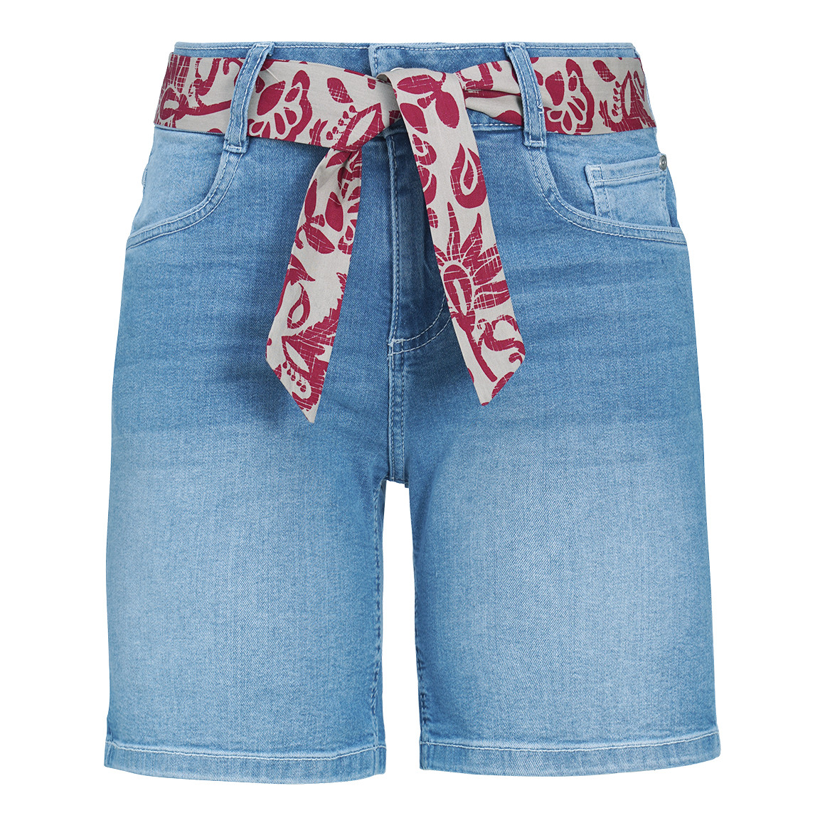 Damen Jeans-Shorts mit Bindegürtel