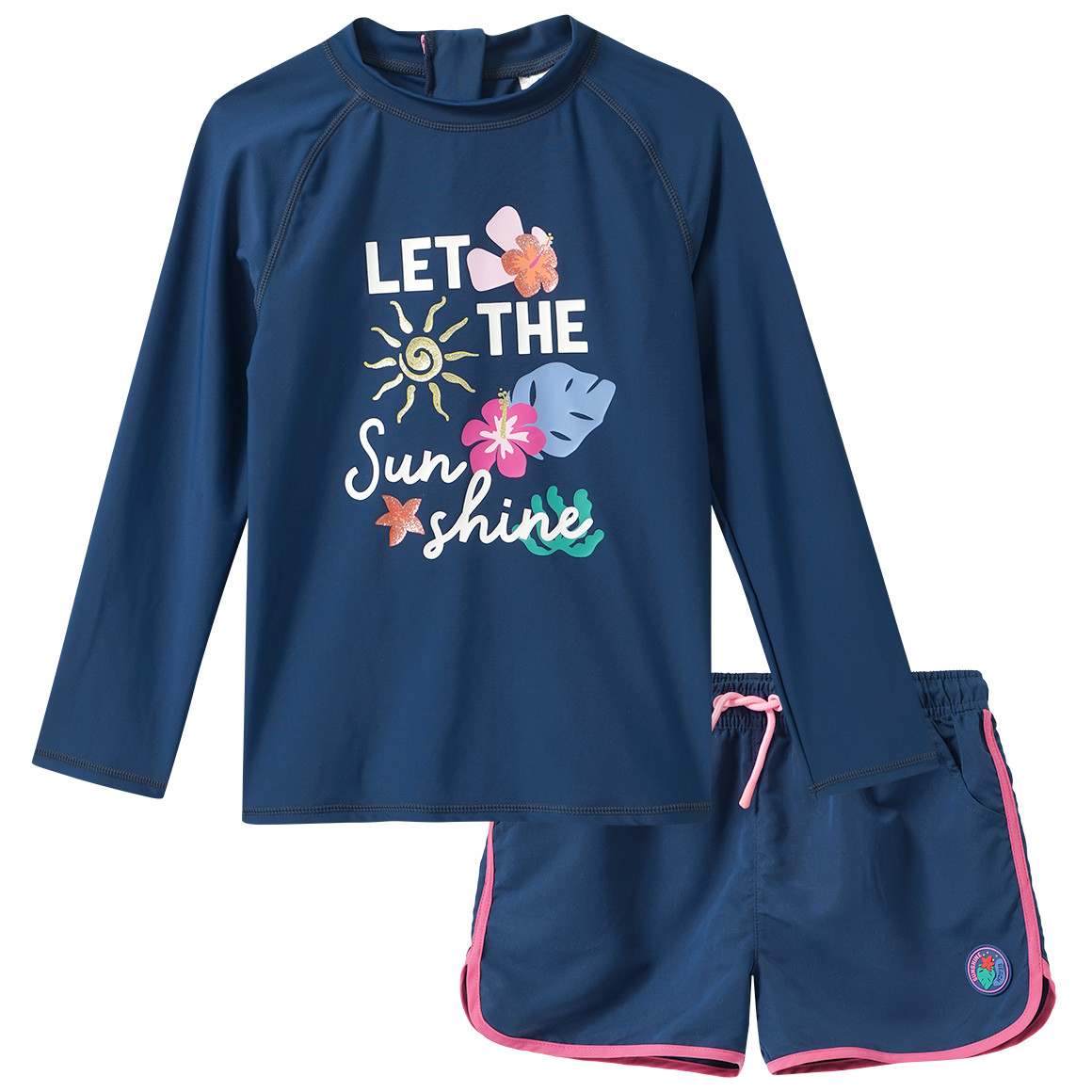 Mädchen UV-Set mit Badeshirt und Shorts UPF40