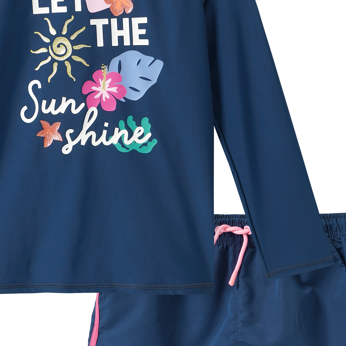 Mädchen UV-Set mit Badeshirt und Shorts UPF40