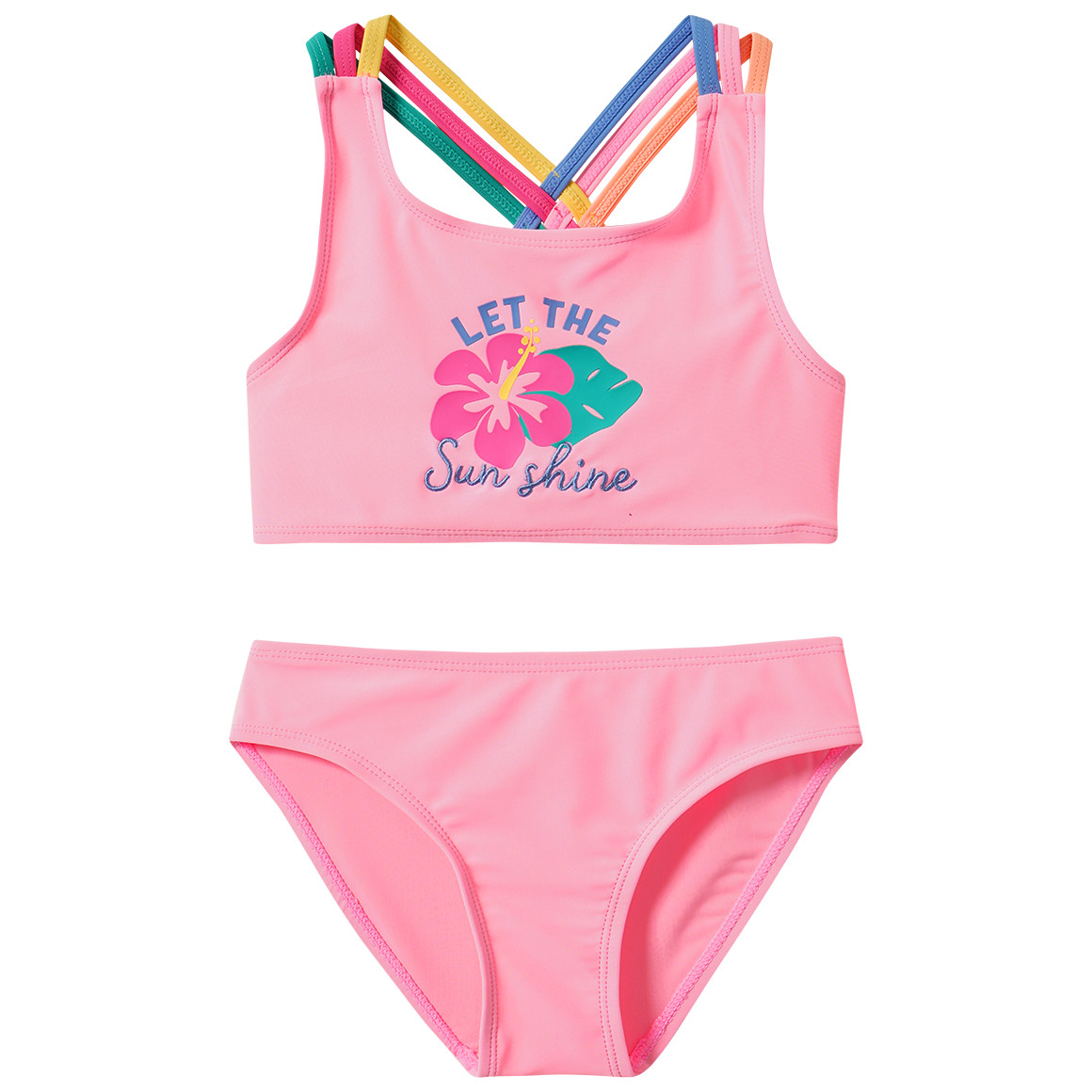 Mädchen Bikini mit bunten Trägern