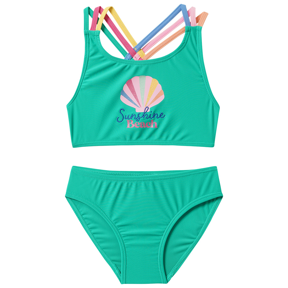 Mädchen Bikini mit bunten Trägern