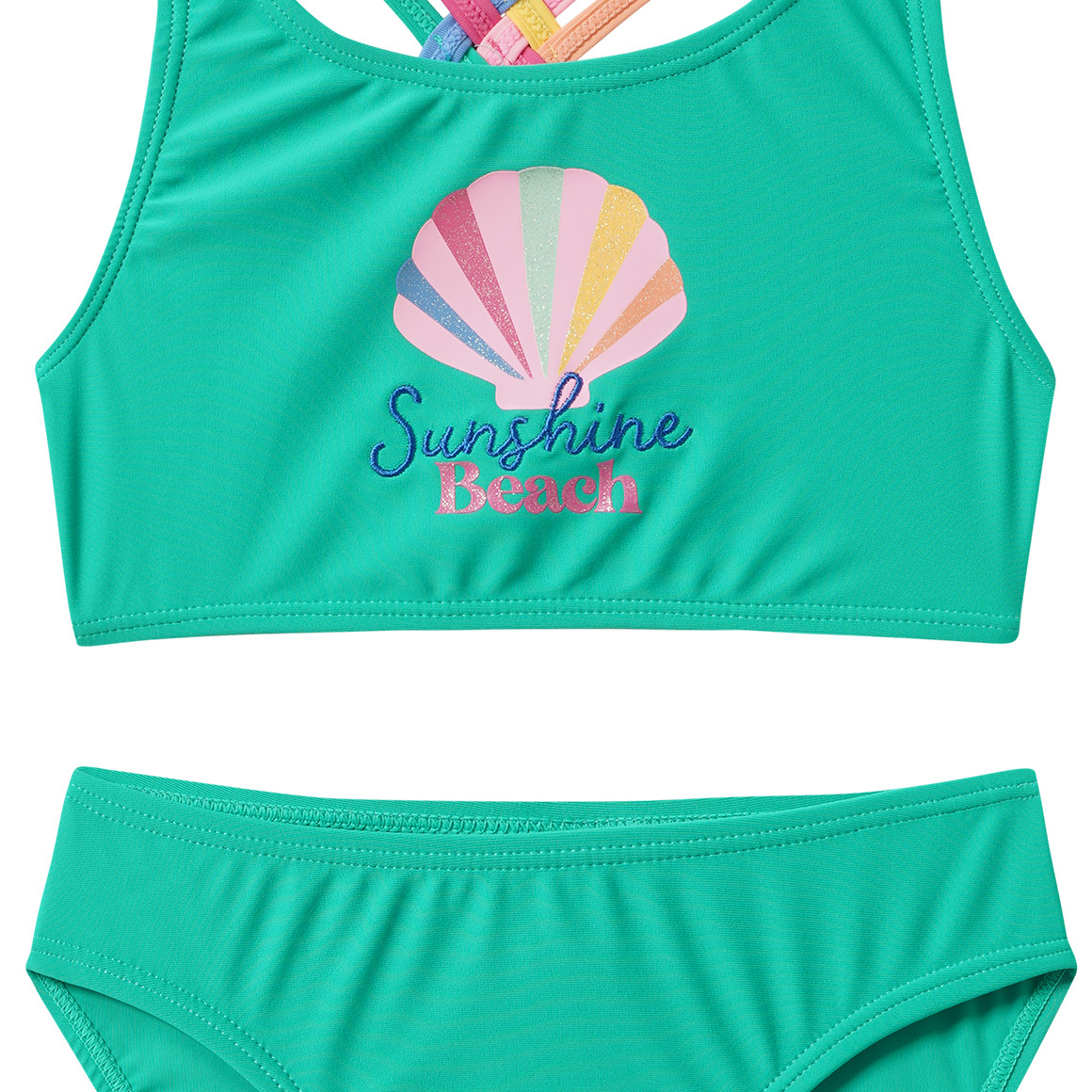 Mädchen Bikini mit bunten Trägern