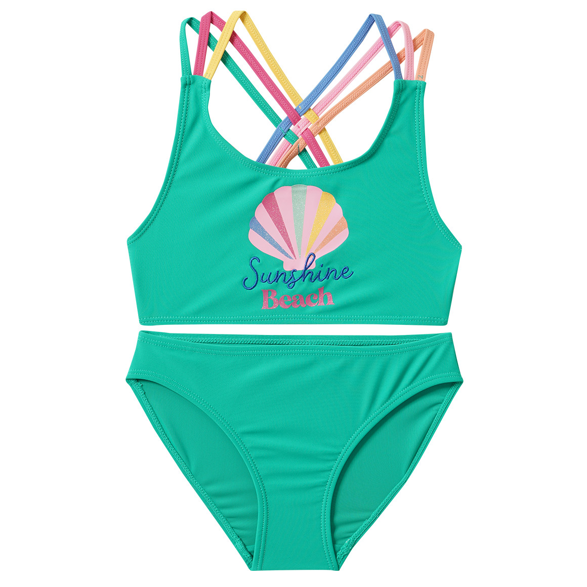 Mädchen Bikini mit bunten Trägern