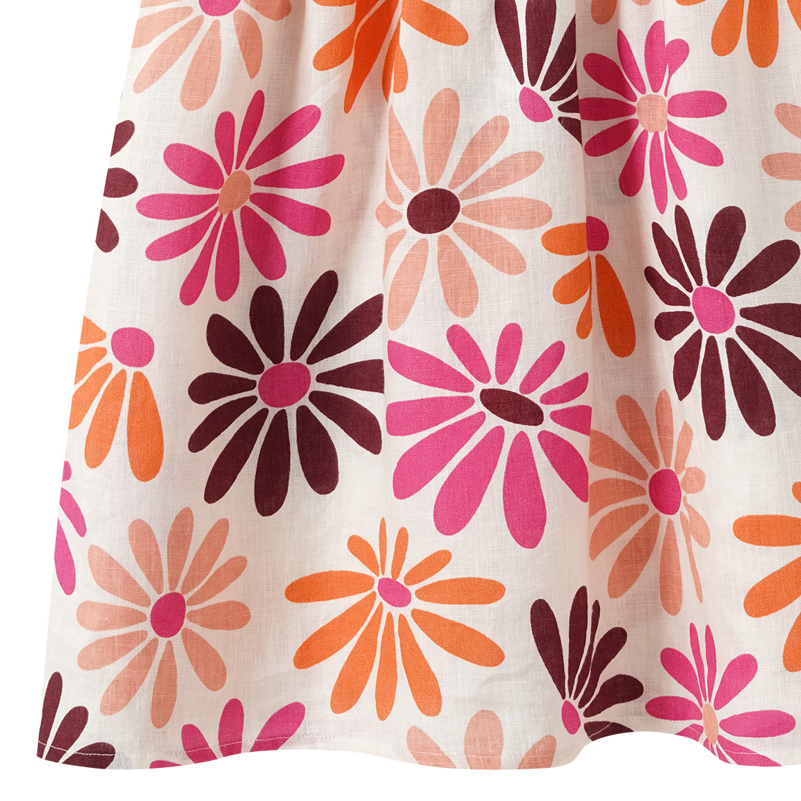 Linnen meisjesjurk met all-over patroon