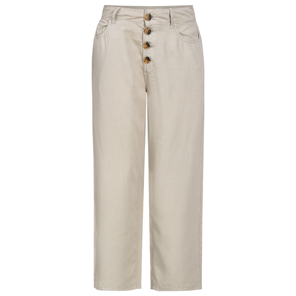 Damen Wide-Leg-Hose mit Knopfleiste