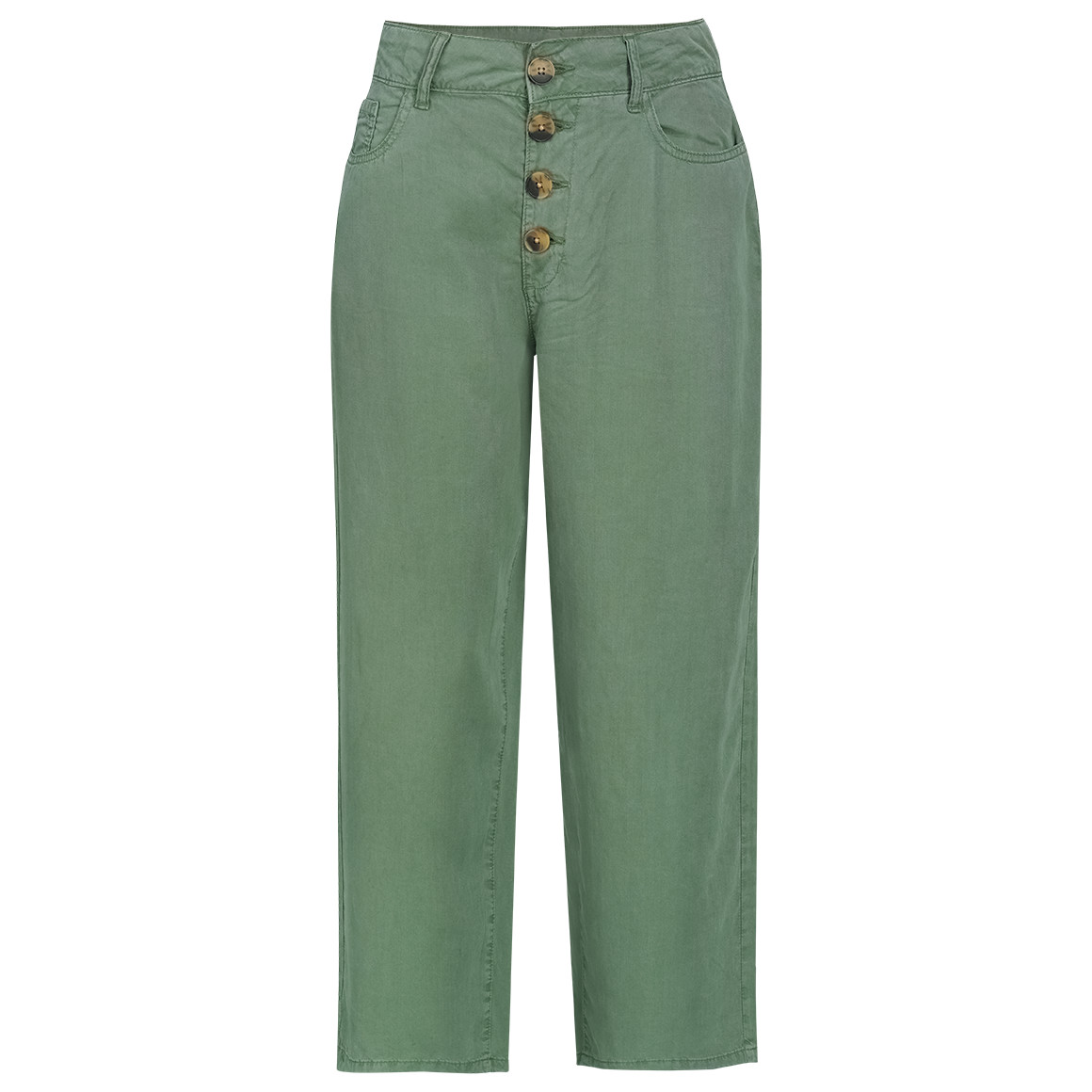 Damen Wide-Leg-Hose mit Knopfleiste