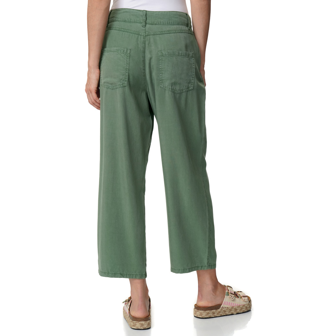 Damen Wide-Leg-Hose mit Knopfleiste