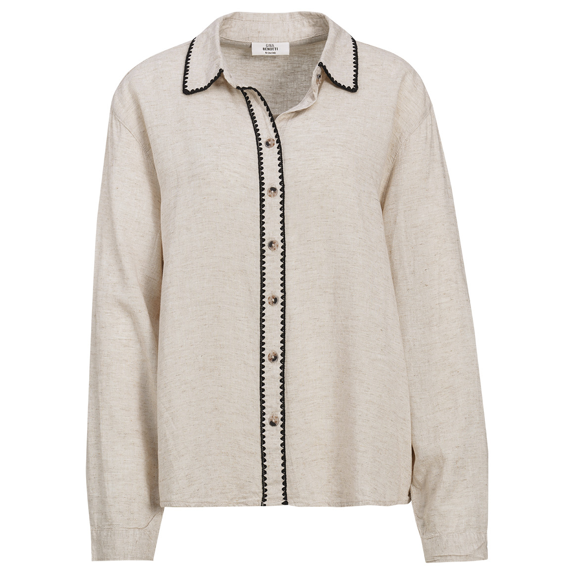 Damen Leinen-Bluse mit Knopfleiste