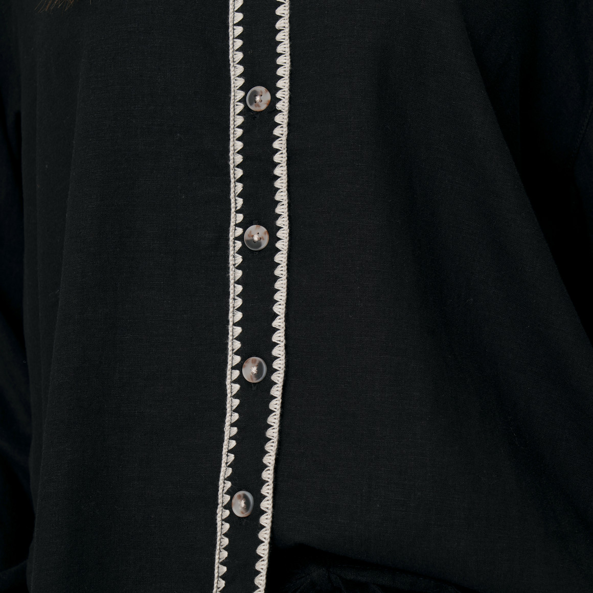 Damen Leinen-Bluse mit Knopfleiste