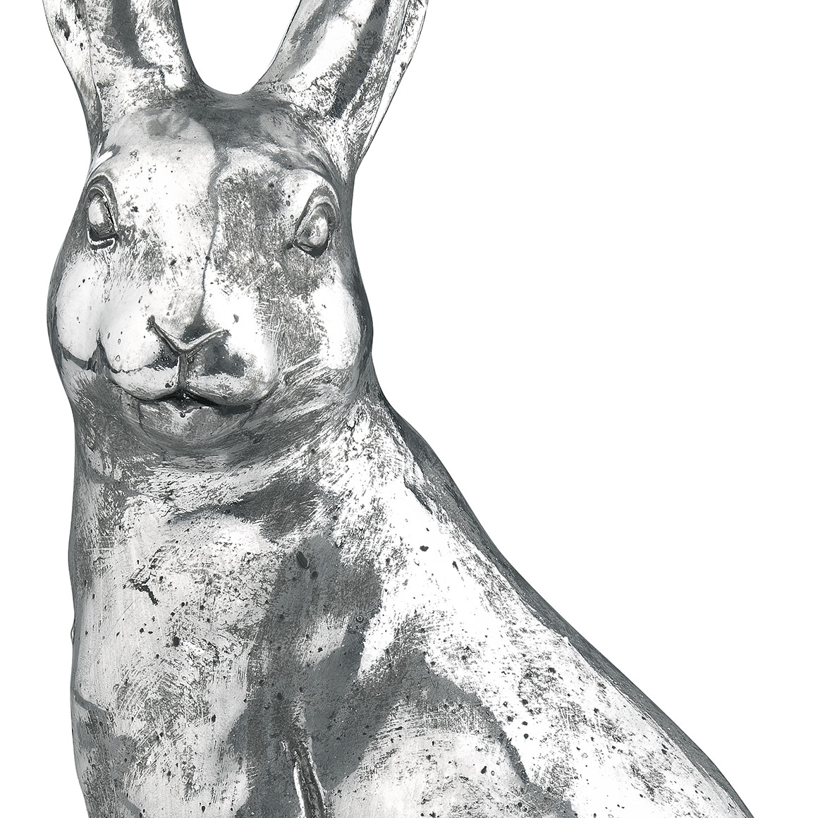 Groot decoratief konijn in zilveren look